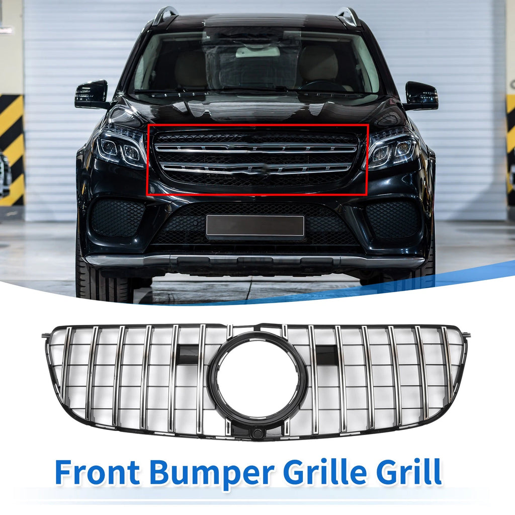 Front Upper Bumper Grille Grill Replacement for Mercedes-Benz GLS500 2017–2019