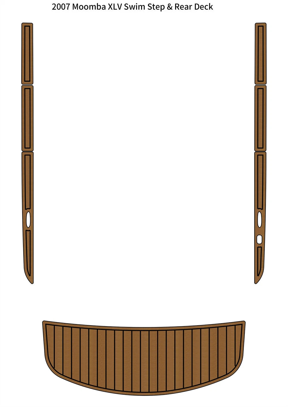 Swim Step Platform Rear Deck Mat for Moomba XLV (2007) - EVA Teak Decking
