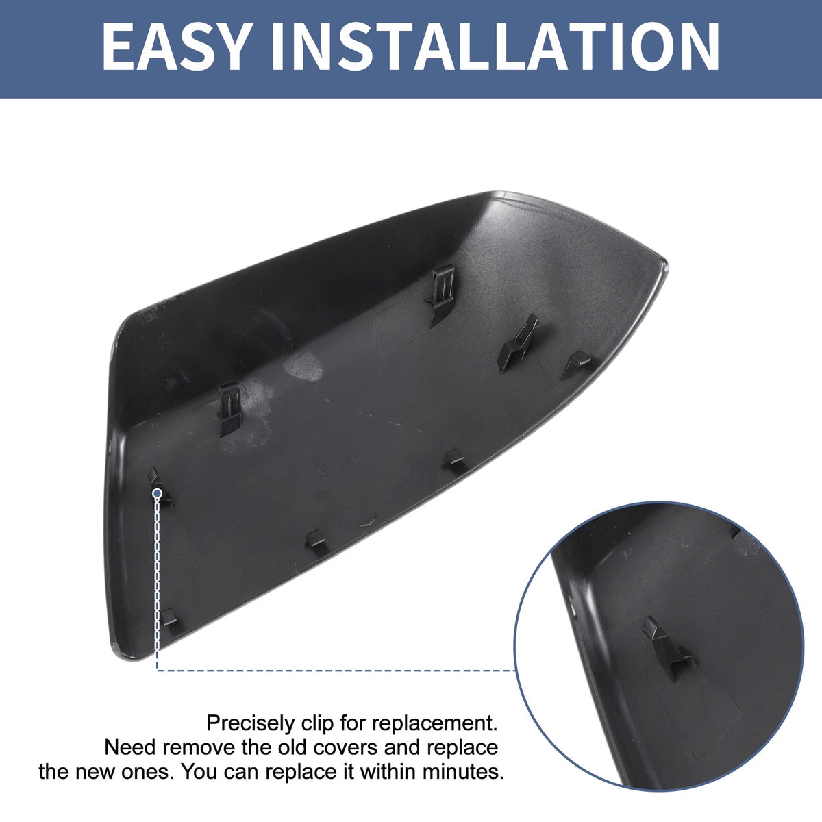 Mirror Cover Cap Set for Toyota Tundra Sequoia (2007–2021) Silver Tone