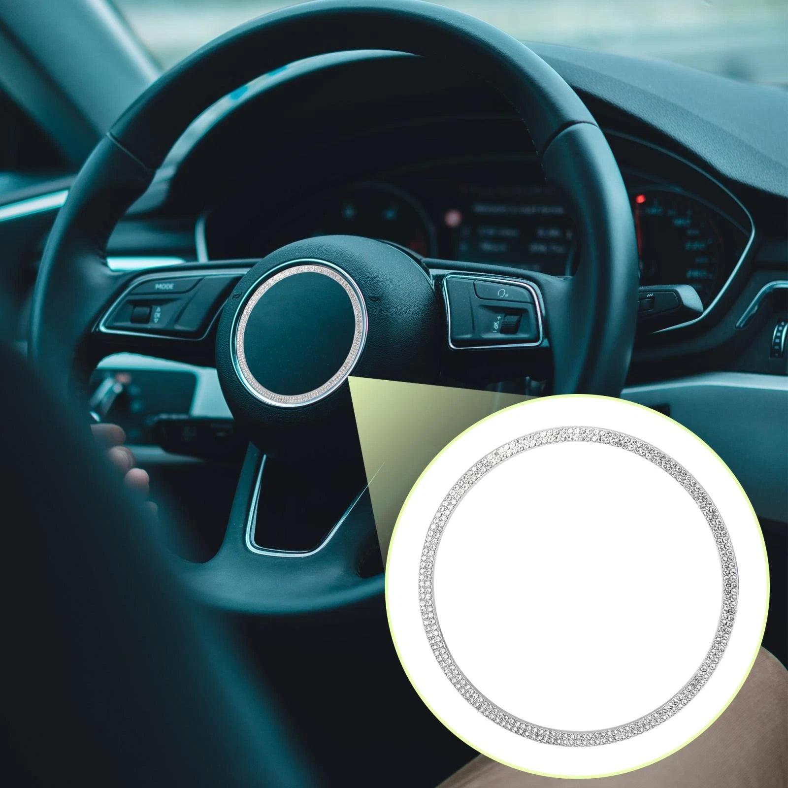 Steering Wheel Trim Ring Silver Tone Replacement for Audi A6 A5 RS5 S3 (2013–2020)