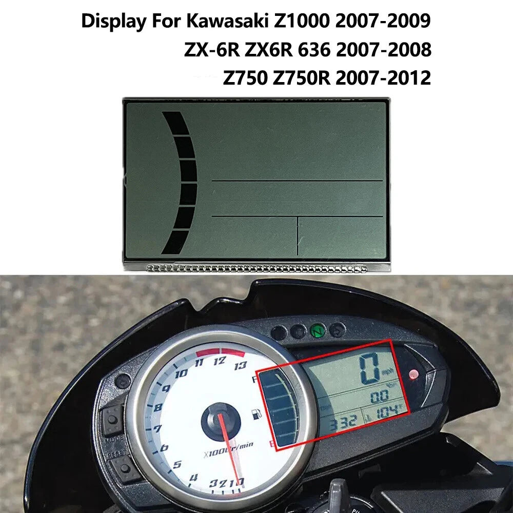 LCD Screen For Kawasaki Z1000 2007-2009 Z750 Z750R 2007-2012 Speedometer Display