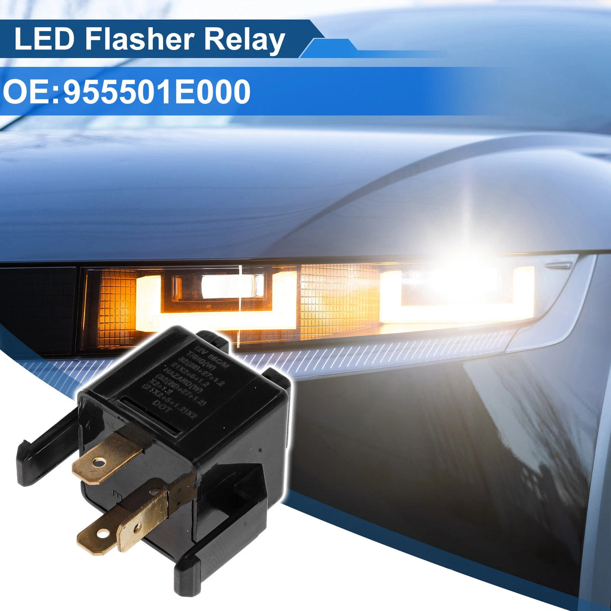 Turn Signal Flasher Relay for Hyundai Accent (2006–2011) No. 955501E000 Black