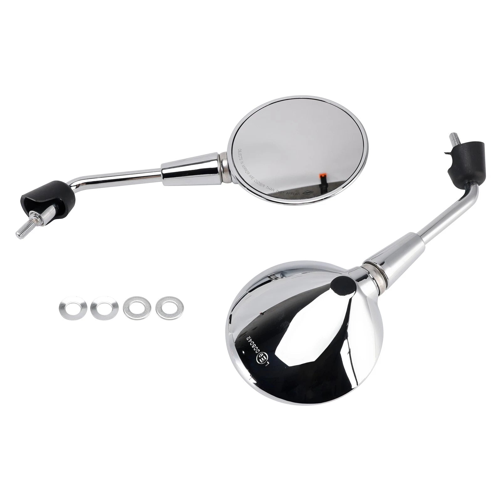 Pair Shorty Mirrors Chrome for Vespa Primavera 50-125, Sprint 50-150, GTS 125-300