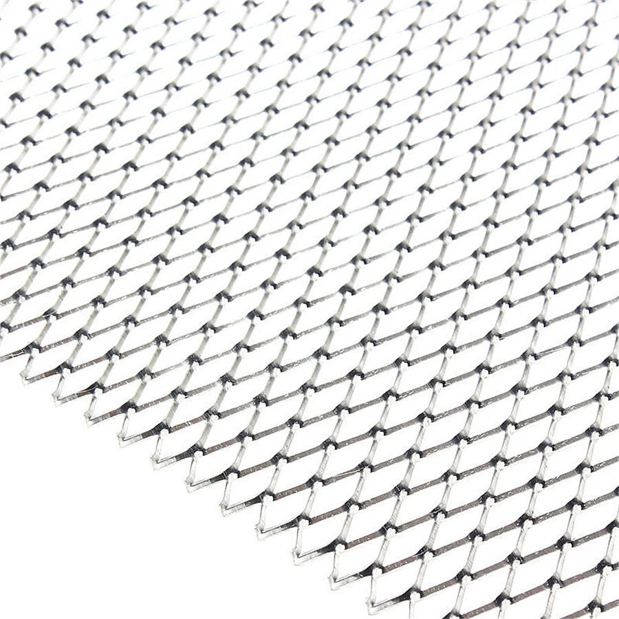 Silver Rhombus Aluminium Racing Grill Mesh Vent for Universal Fit (0.31"×0.63")