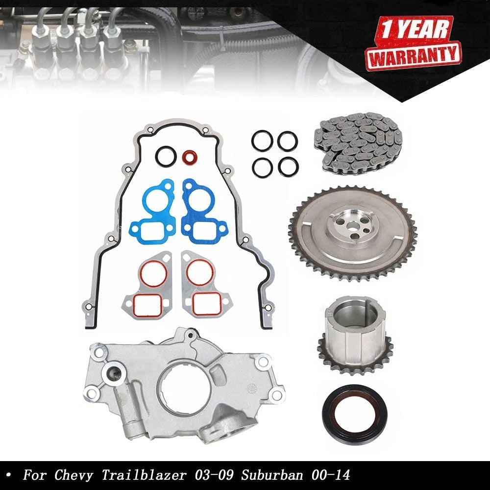 Oil Pump with Timing Chain Kit for Chevy Trailblazer (2003–2009), Suburban (2000–2014)