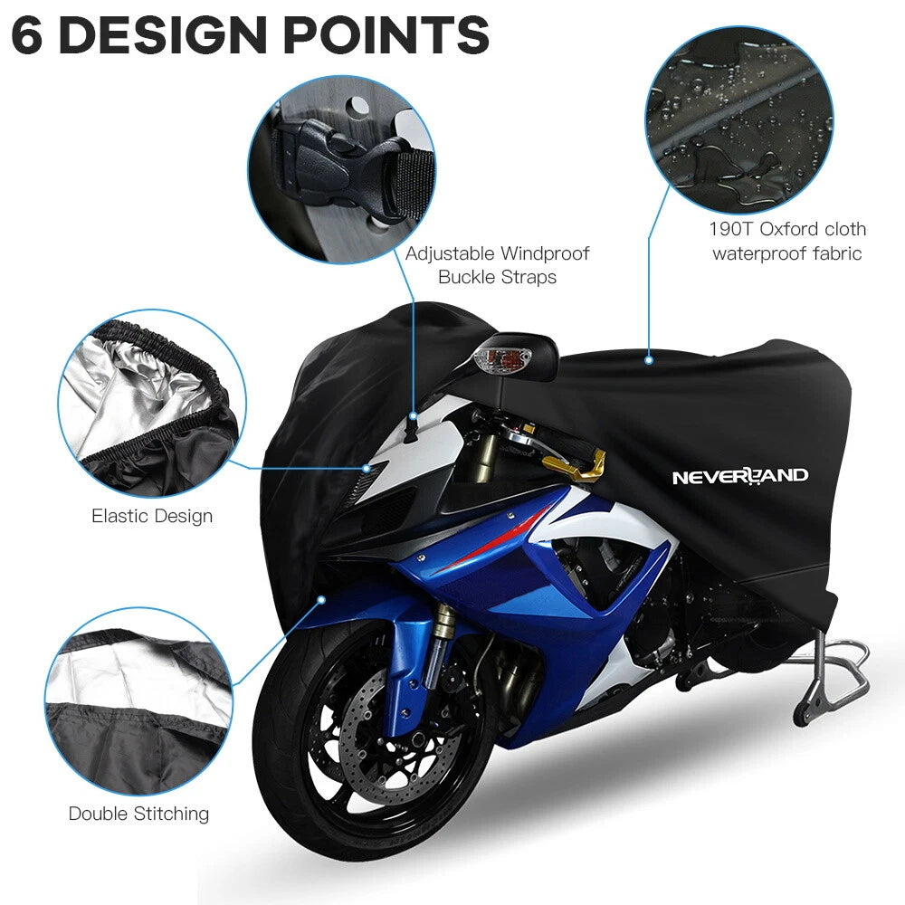 M-4XL Waterproof Motorcycle Cover for All Models