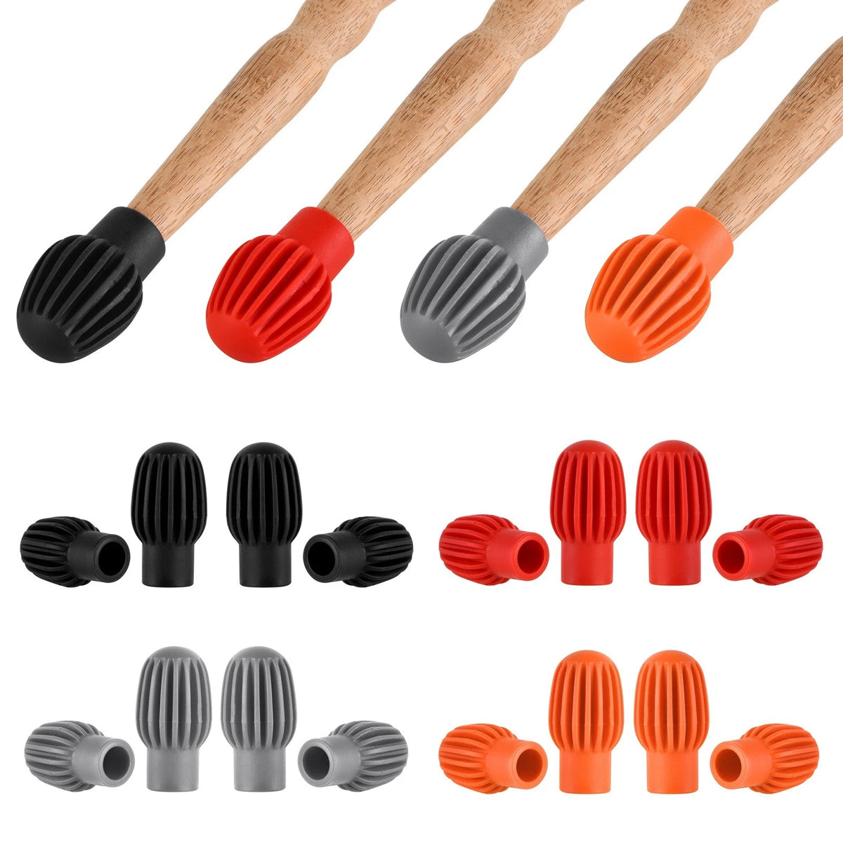 2Pcs Silicone Drumstick Mute Covers for Drumsticks