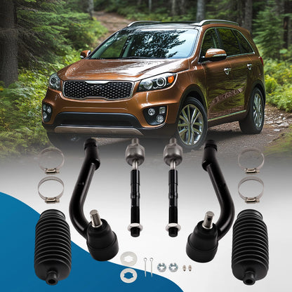 Front Outer Inner Tie Rod End for Hyundai Santa Fe (2007–2012), Kia Sorento (2011–2013)