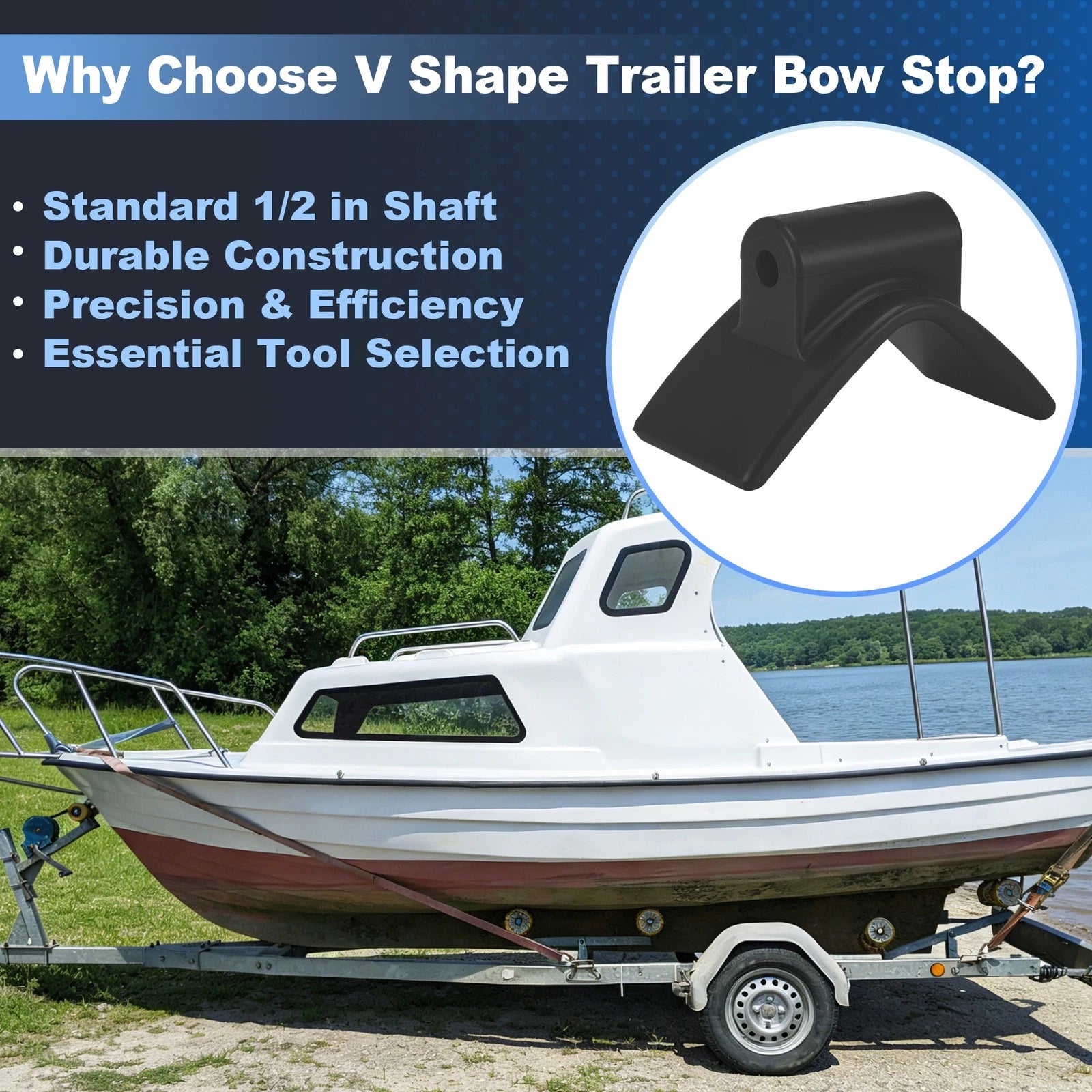 Boat Trailer V Bow Stop Replacement for 3 Inch Hitches (Fits 3in)