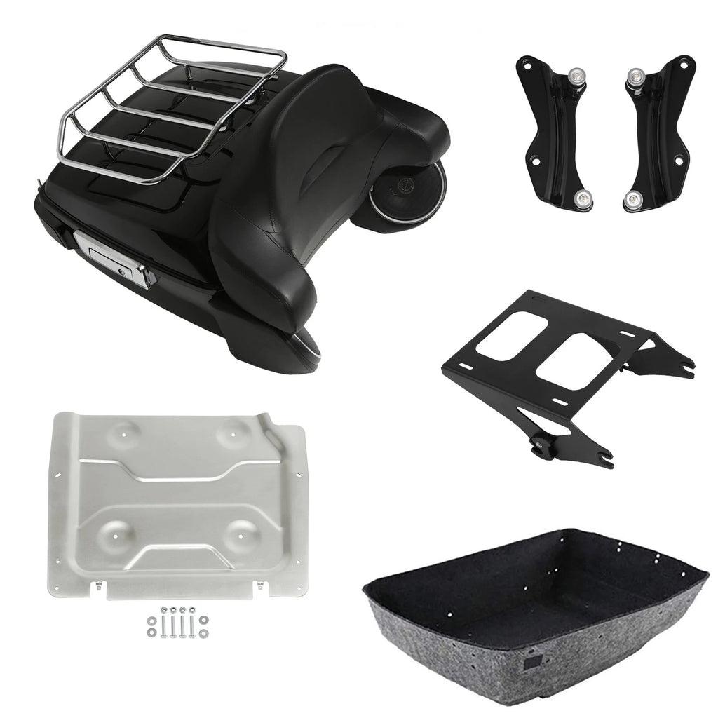 Trunk Backrest Light Rack Speakers Mount Plate for Harley Touring (2014–2026)