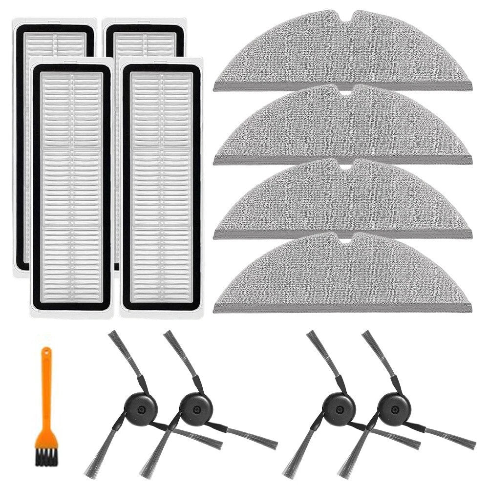 Replacement Side Brushes and Mop Cloths Kit for DREAME D20 Plus Vacuum
