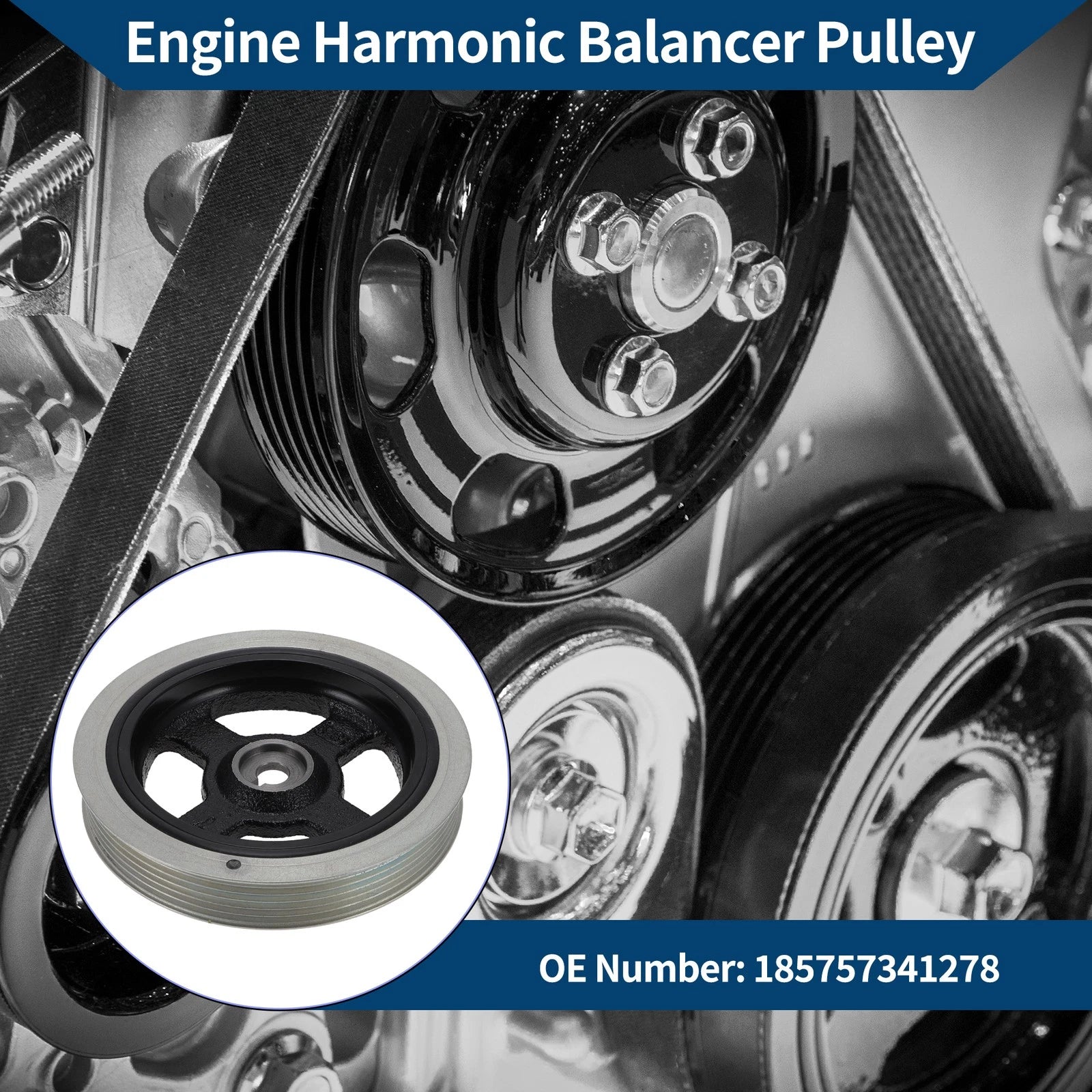 Engine Harmonic Balancer Crank Pulley OEM Replacement for Hyundai Accent (2000–2006)