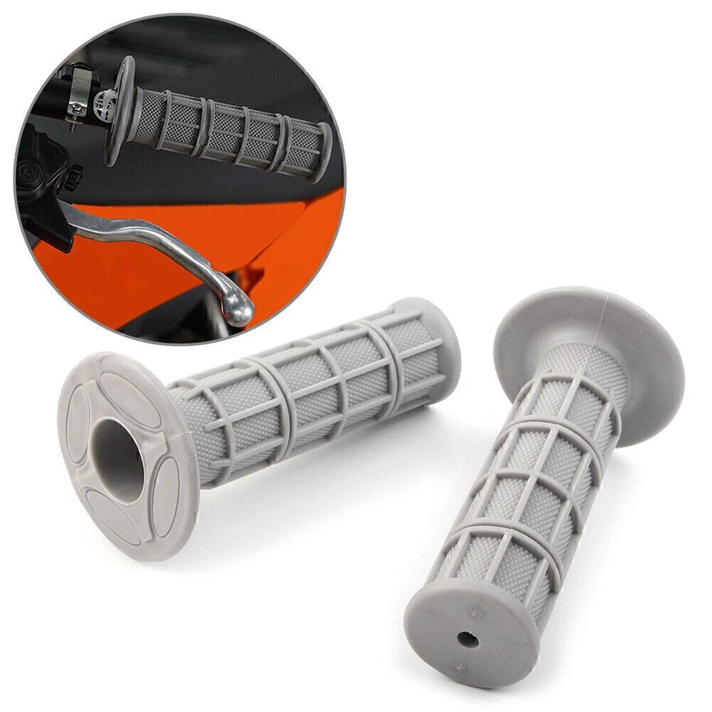 7/8" & 1" Pro Hand Grips Throttle Handle Bar for ATV MX Dirt Bike Enduro Grey
