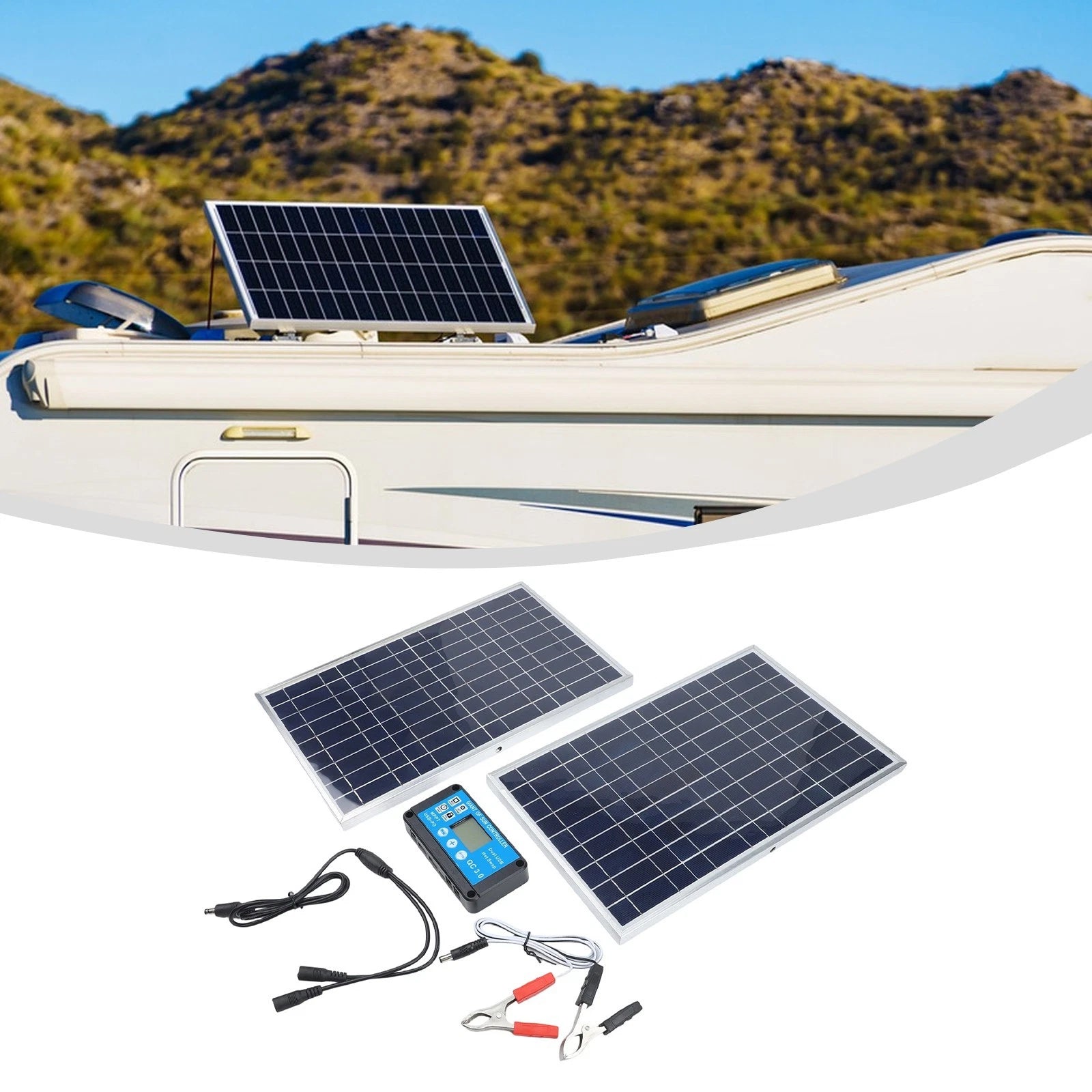 200W 12V Solar Panel Battery Charger for Boat RV Car (200W)