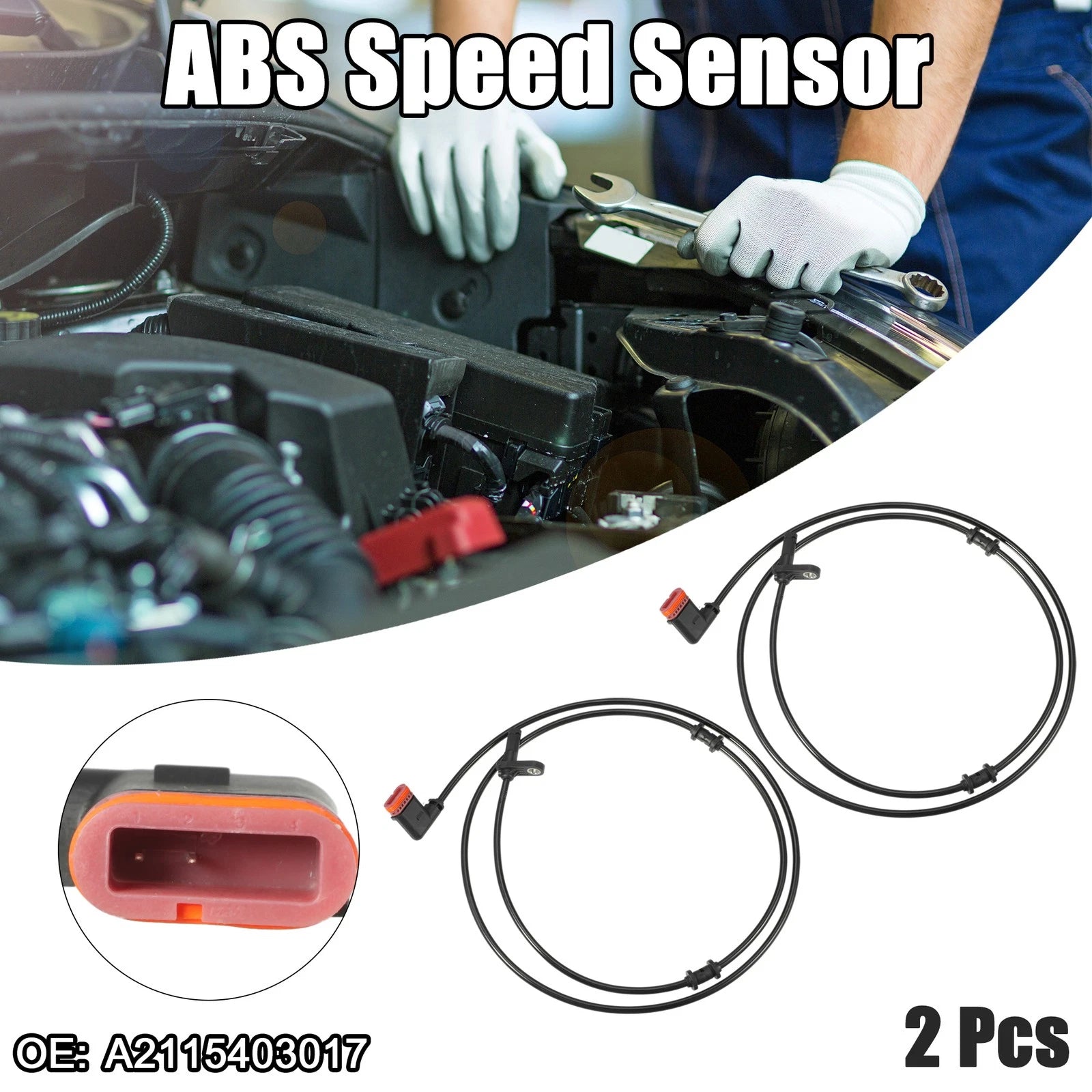 2Pcs ABS Wheel Speed Sensor for Mercedes CL63 AMG Front Left (2007–2013)