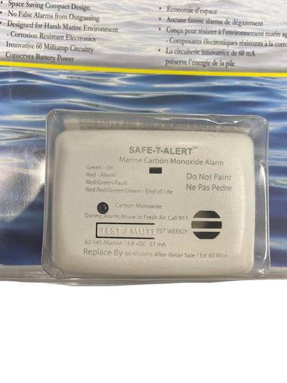 Carbon Monoxide Alarm for Safe T Marine 62-541 (13.8V Wire In)