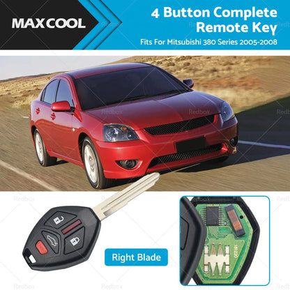 Set of 4 Button Remote Key Fob for Mitsubishi 380 (2005–2008) OUCG8D-620M-A