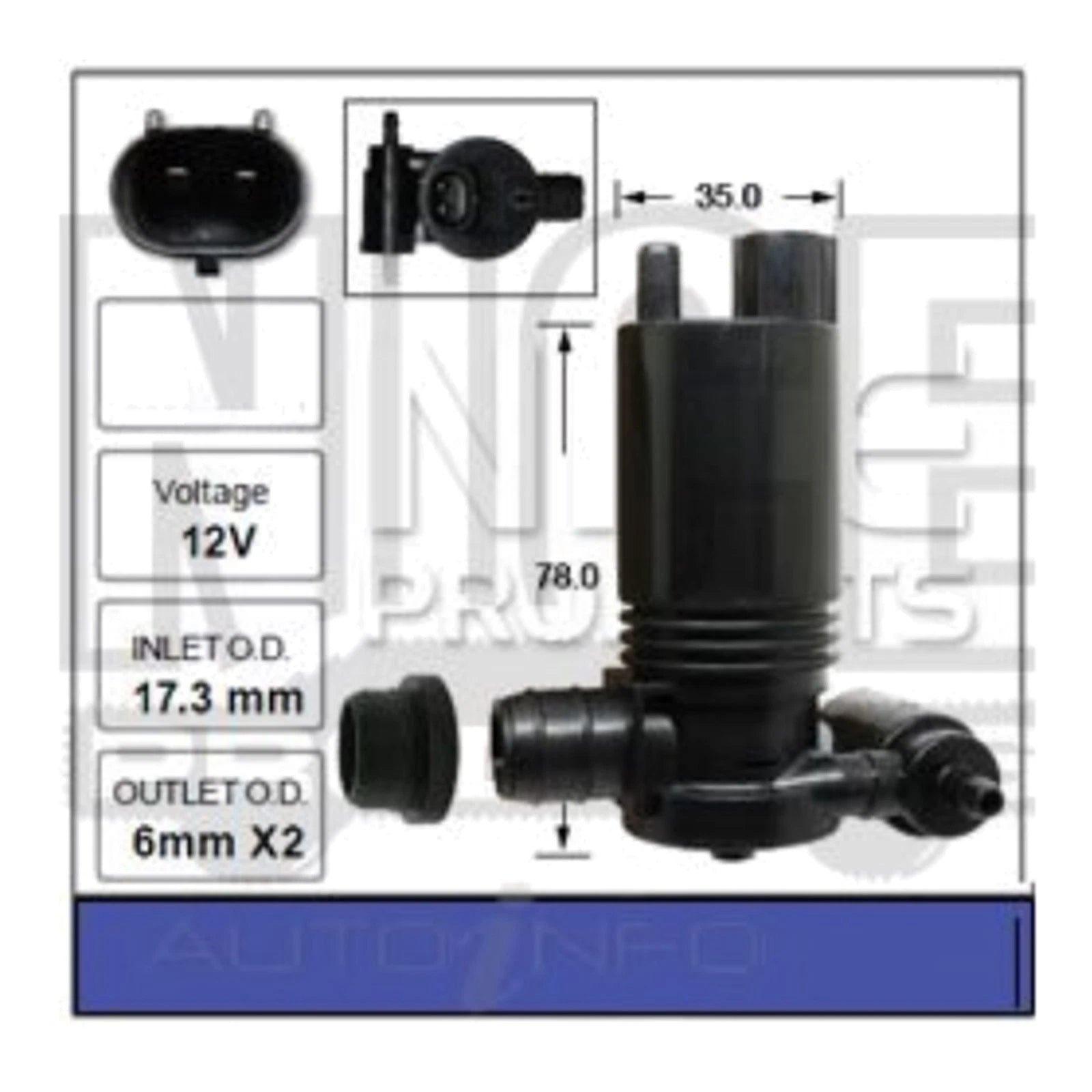 Windscreen Washer Pump for Nissan Pulsar C12 (2013–2017)