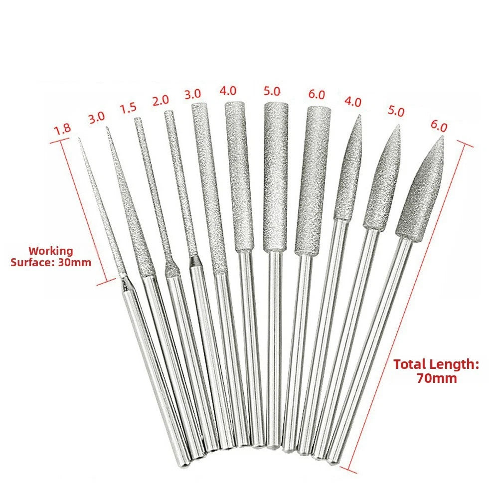 Diamond Burr Drill Set for 3mm Shank Tools