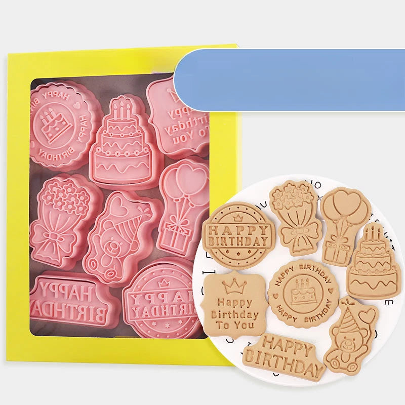 8-Piece Cartoon Cookie Cutters for Kitchen Baking Tools