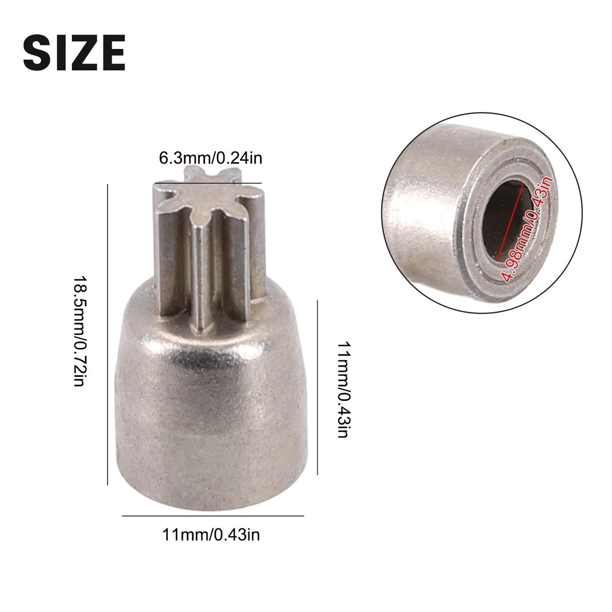 7T Gear Wrenches for Motor Replacement (18.5x11x11mm, 4.98mm Shaft)