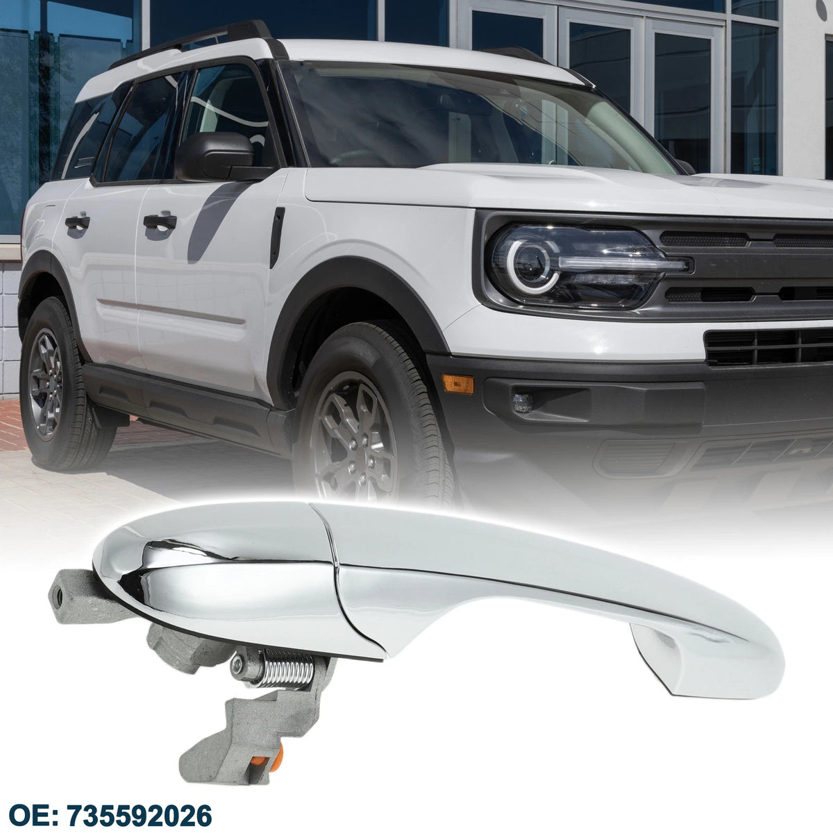 Front Left Exterior Door Handle for Fiat 500 (2007–2016) No. 735592026 Silver Tone