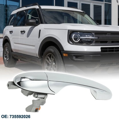 Front Left Exterior Door Handle for Fiat 500 (2007–2016) No. 735592026 Silver Tone