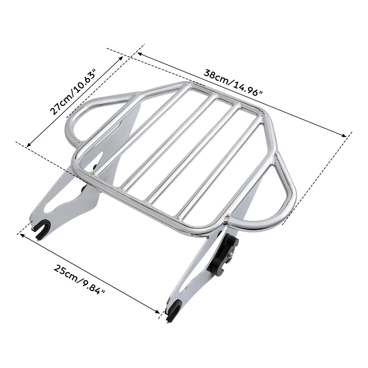 Chrome Luggage Rack Docking Hardware Kit for Harley Electra Glide (2009–2013)