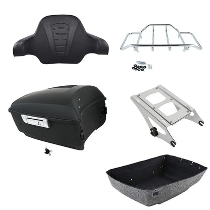 Matte Black Trunk Pad Mount Rack for Harley Touring Street Glide (2014–2026)