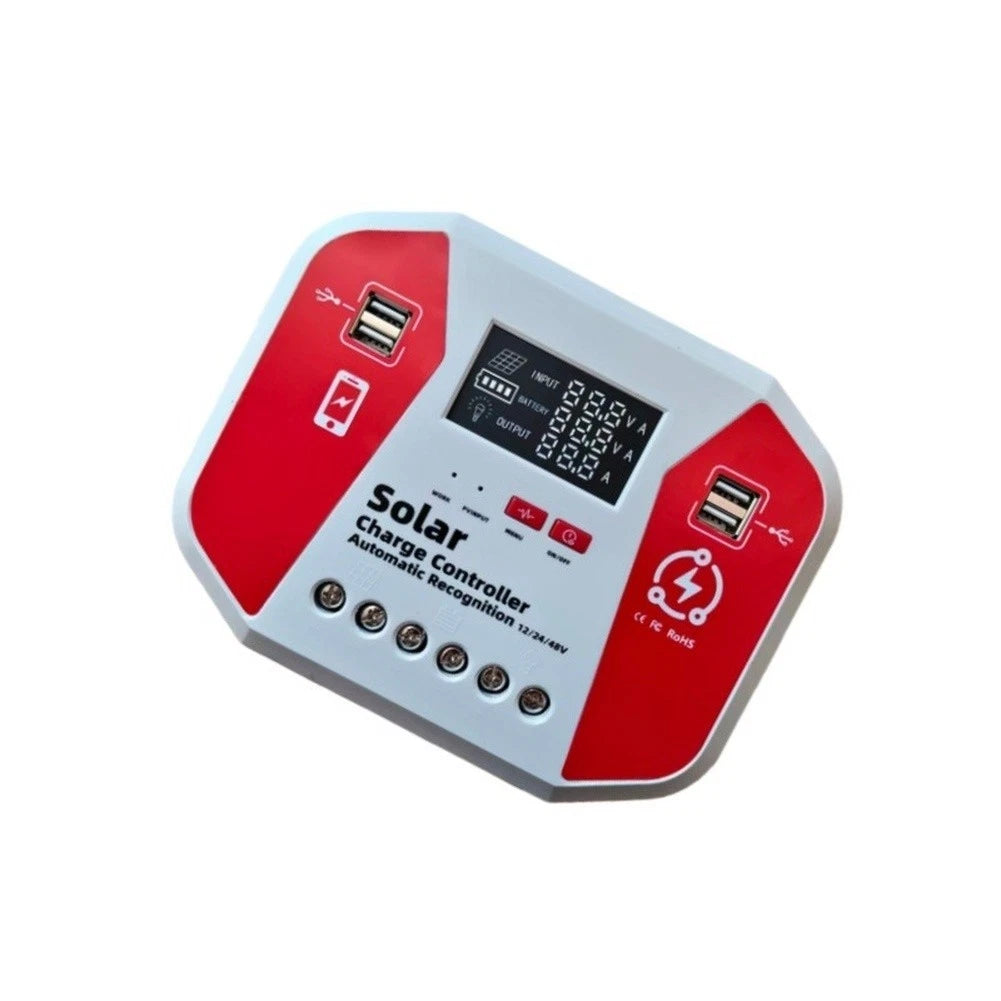 60A Solar Charge Controller for 12V 24V 48V Systems with LCD Display