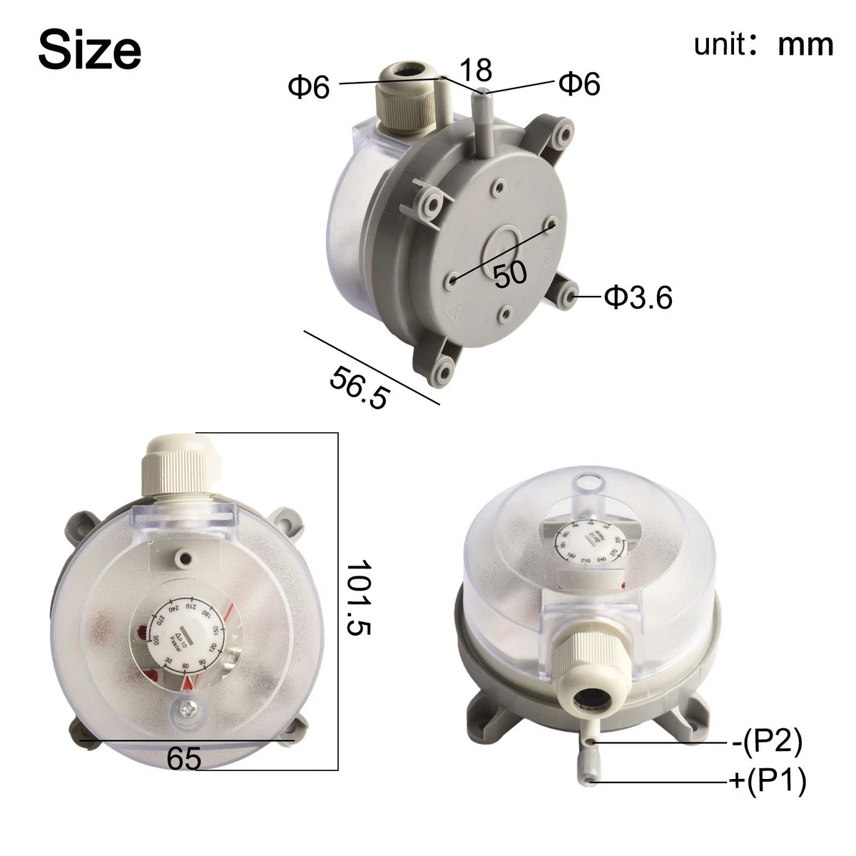 Temperature Resistant Air Differential Pressure Sensor for Industrial Use
