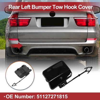Tow Hook Cover Cap for BMW X5 E70 (2011–2013) No. 51127271815 Black