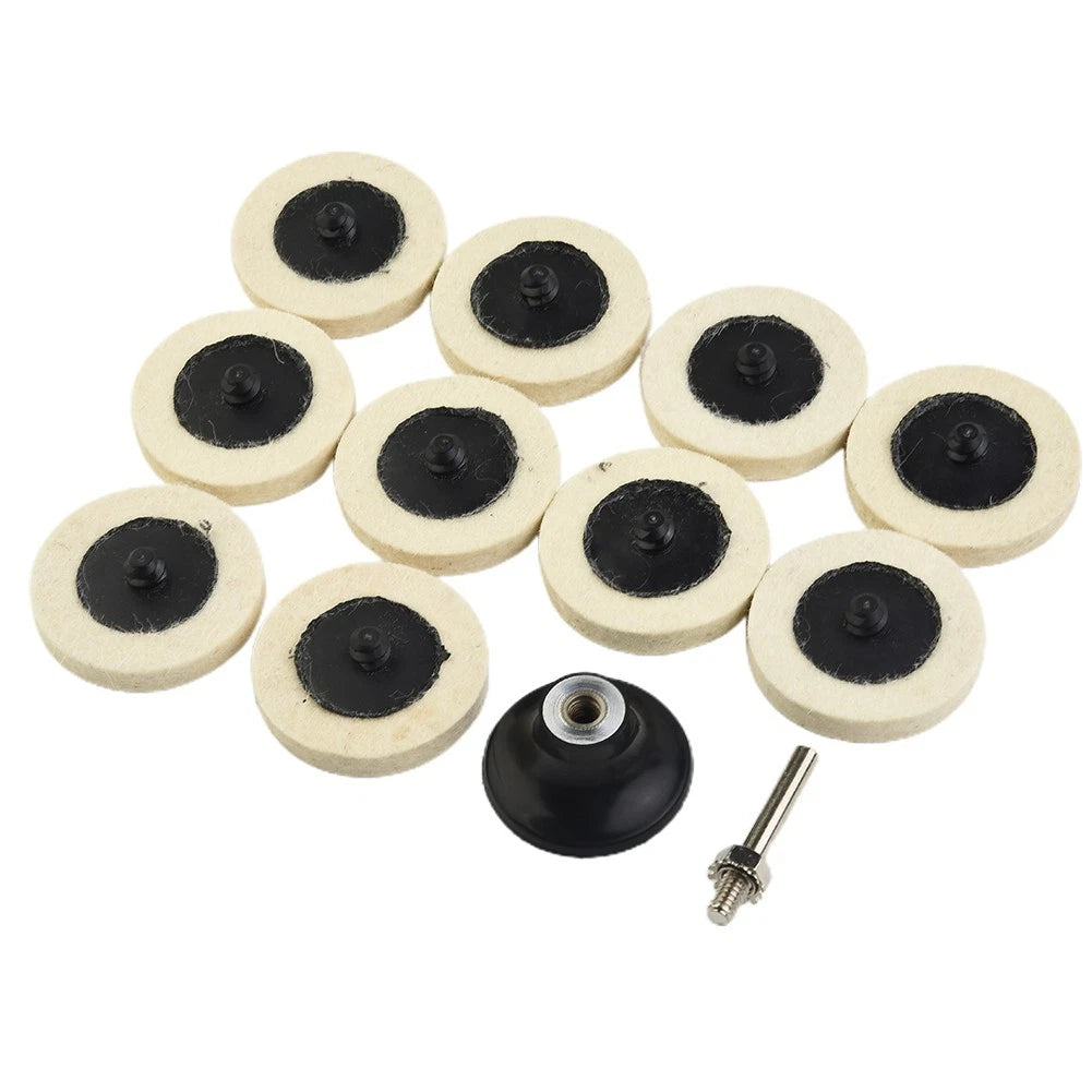 Set of 4 Round Wool Felt Polishing Wheel Pads for Grinders