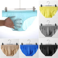 Set of 4 Men's Ice Silk Underwear Briefs T-back Soft Pouch Panties