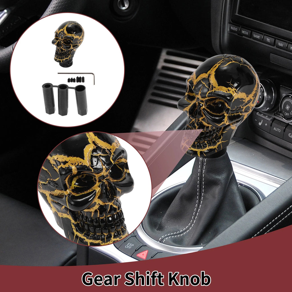 Skull Shift Knob with 3 Adapters for Universal Fit (Automatic/Manual)