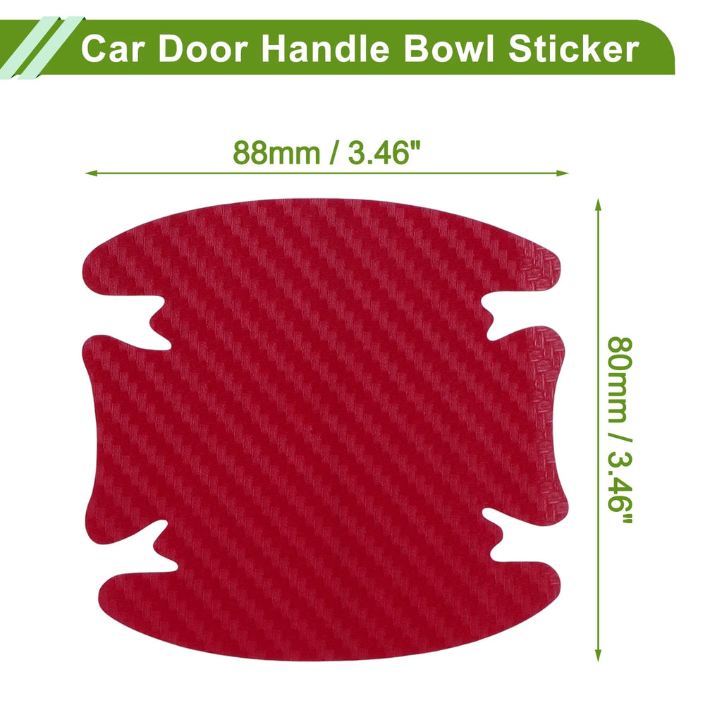 Car Door Handle Bowl Sticker for (80x88mm, Red)