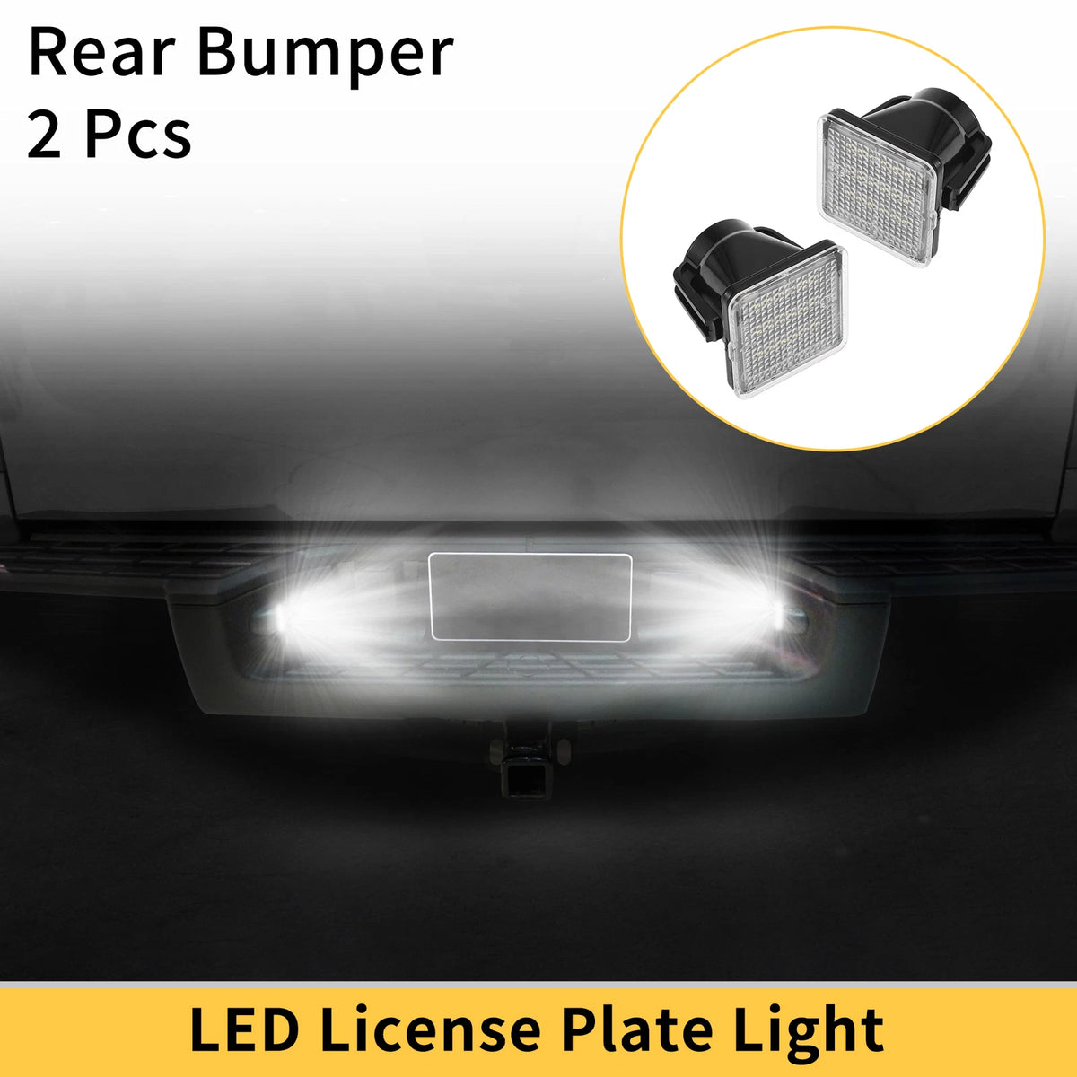 2X License Plate Light Tag Lamp White for Toyota Tundra (2014–2019)