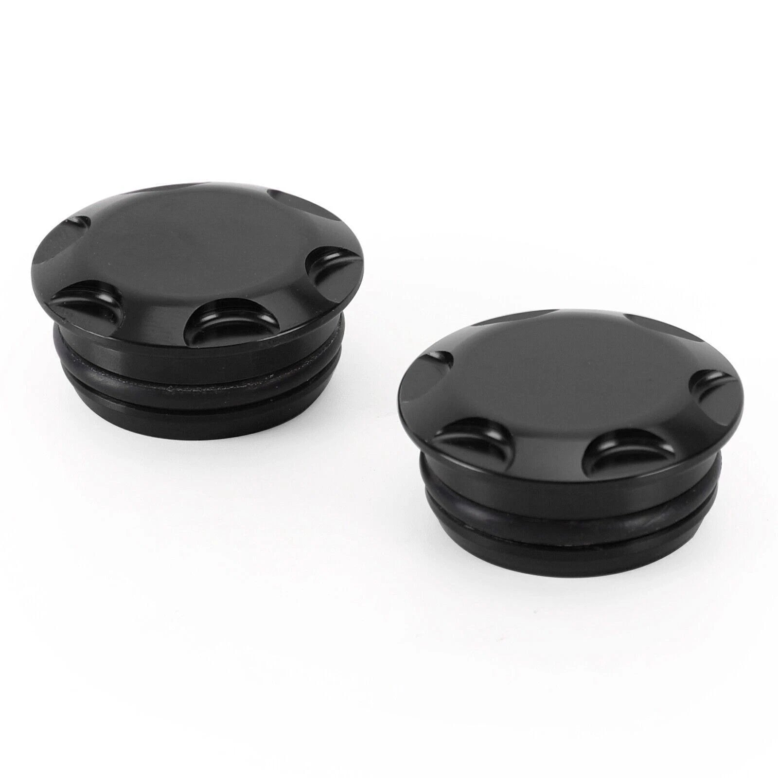 Aluminum Black Frame Hole Caps Plugs for Kawasaki Ninja 250 400 (2018–2022)