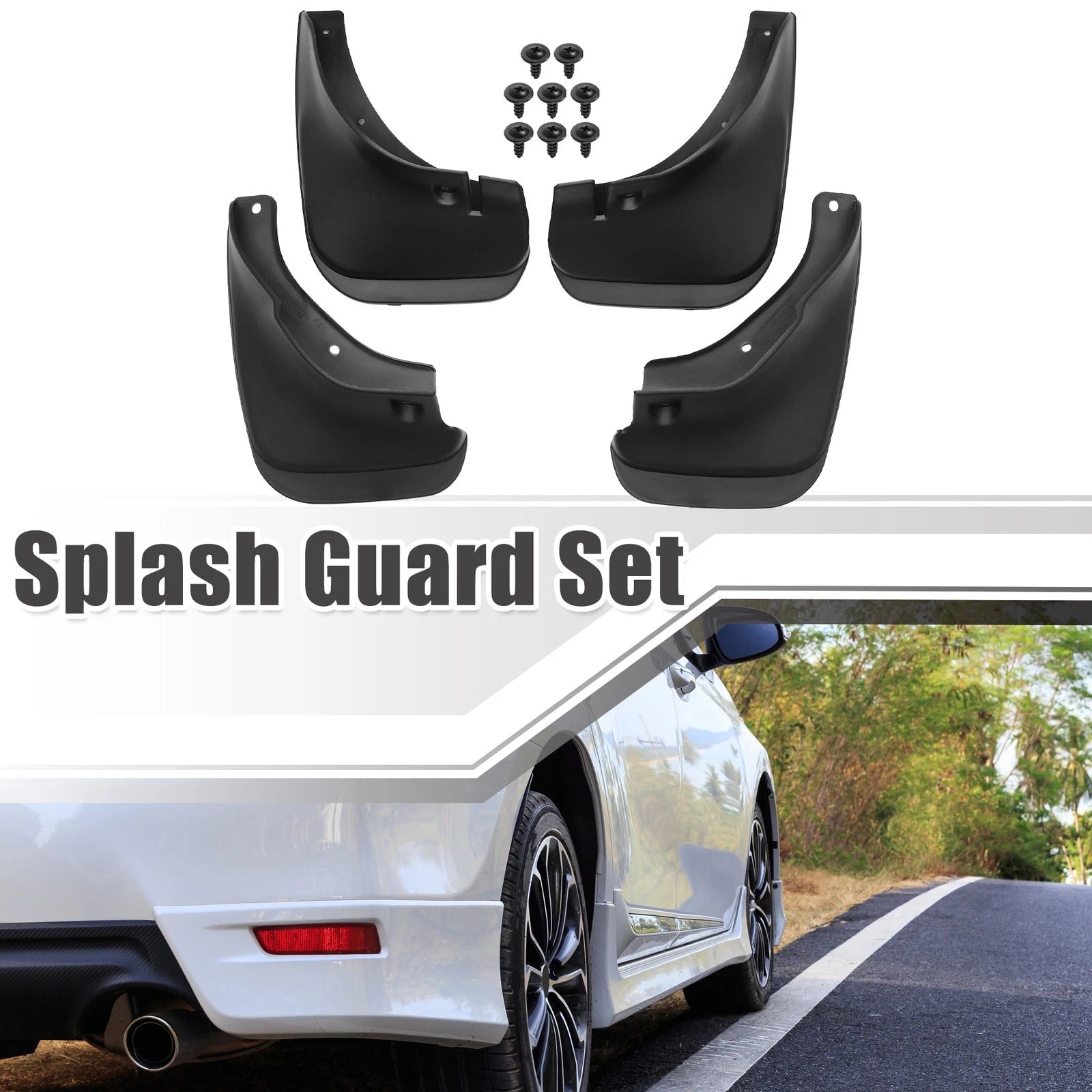 Front Rear Mud Flaps Splash Guards Replacement for Toyota Corolla (1993–1997)