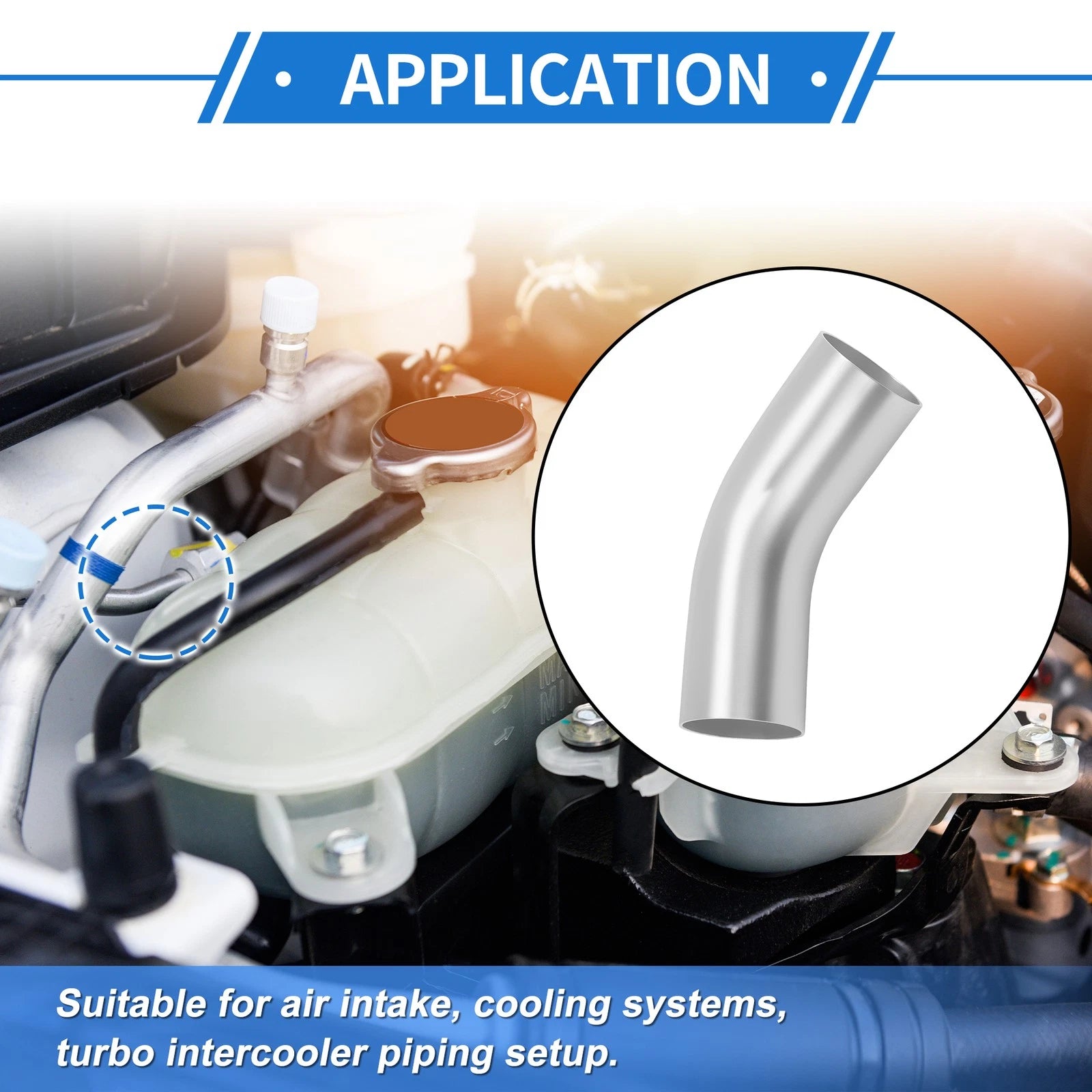 2.48"OD 45° Intercooler Pipe for Silver Tone