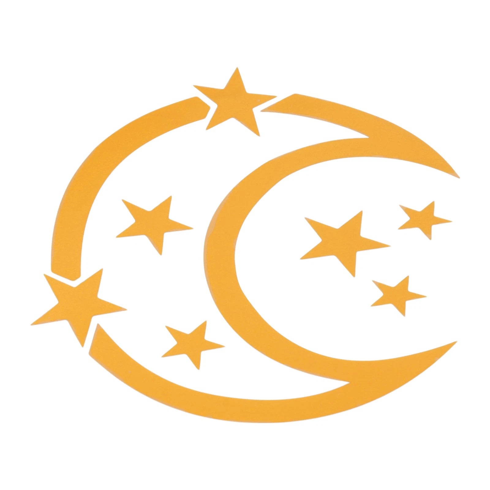 Reflective Bumper Decal for - Yellow Moon & Stars