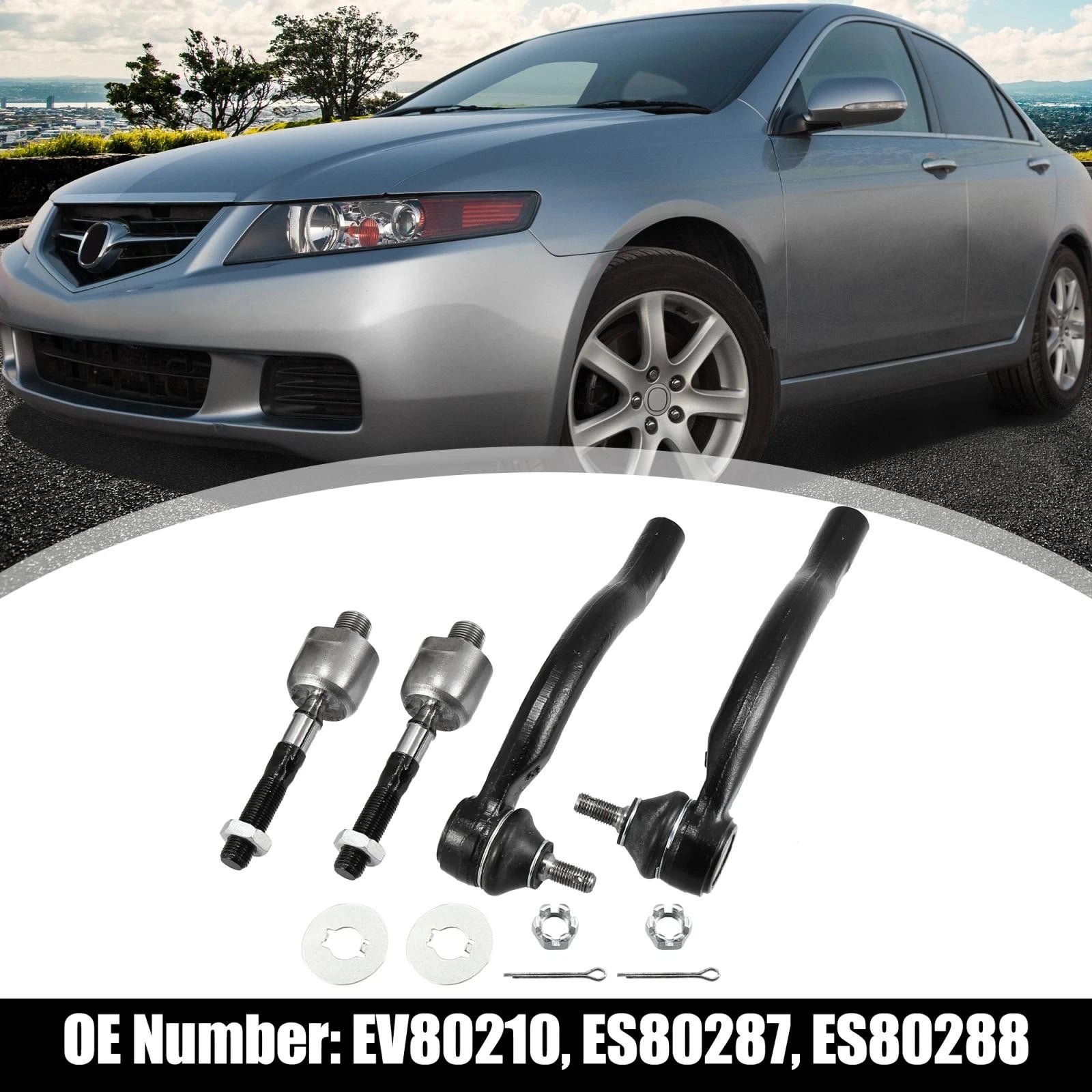 Tie Rod End Link Kit Inner Outer Front for Honda Accord Acura TSX (2008–2020)