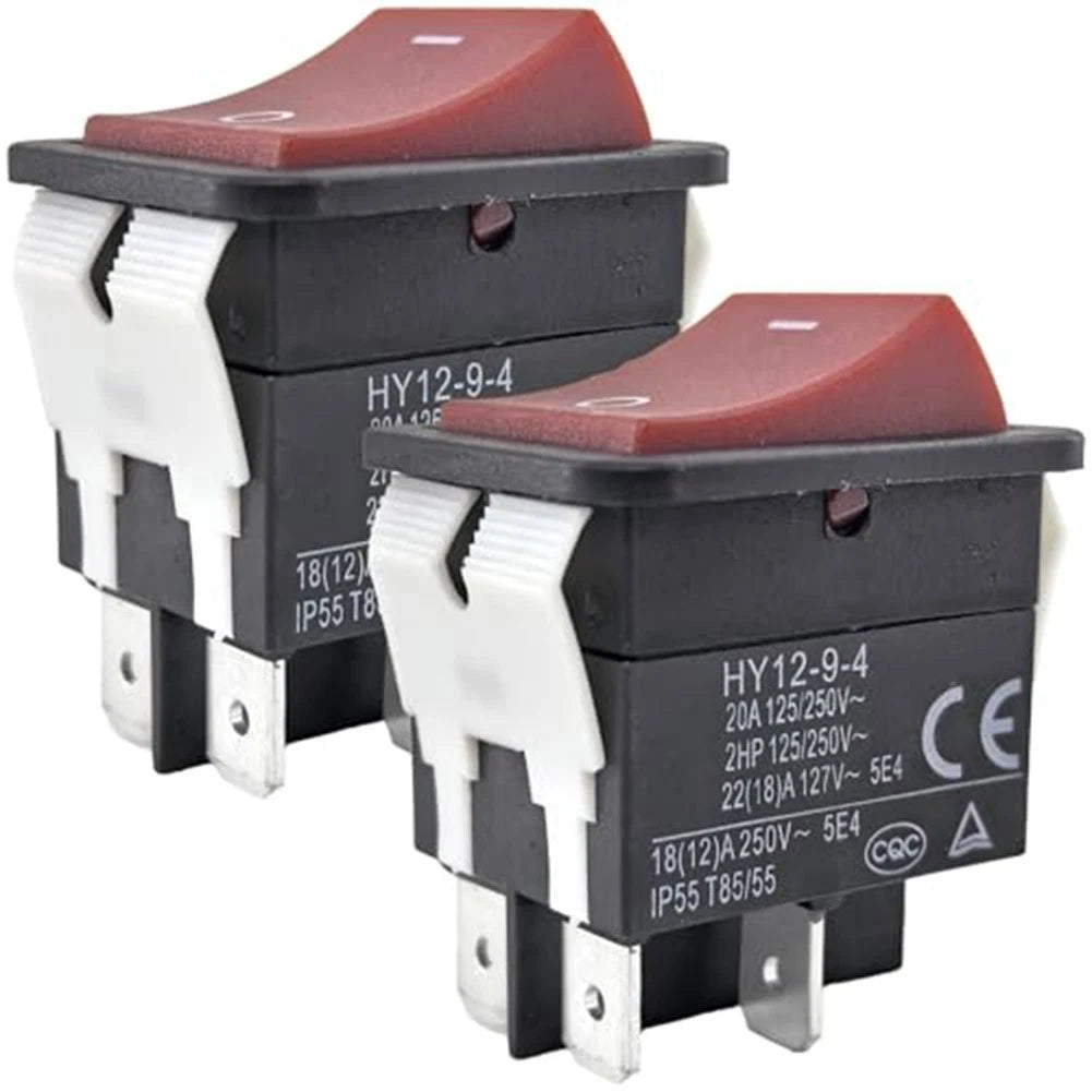 Rocker Switch 20A 250V AC IP55 for Tools (HY12-9-4)