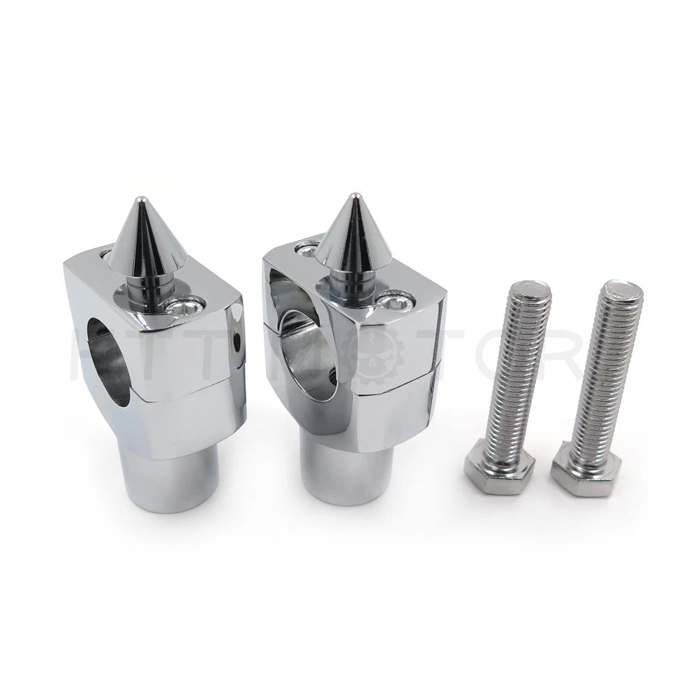 Chrome Spike Handlebar Riser Clamp for Motorcycle (Universal 1" 25mm)