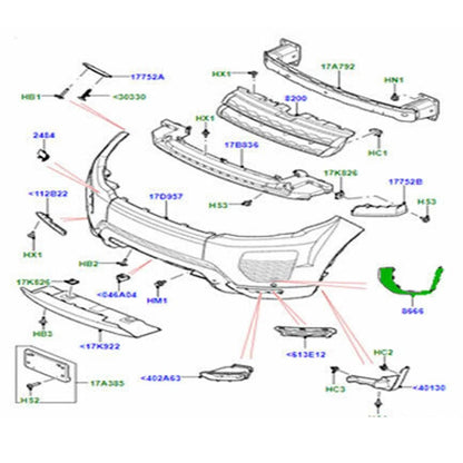 Left Front Bumper Fog Light Trim for Land Rover Range Rover Evoque (2016–2019)