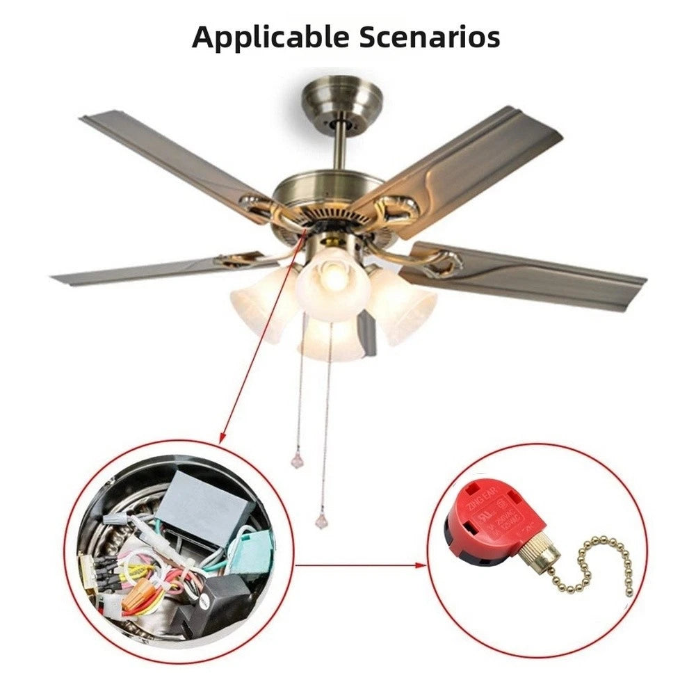 Ceiling Fan Control Pull Chain Switch UL Approved 3A 250VAC Bronze