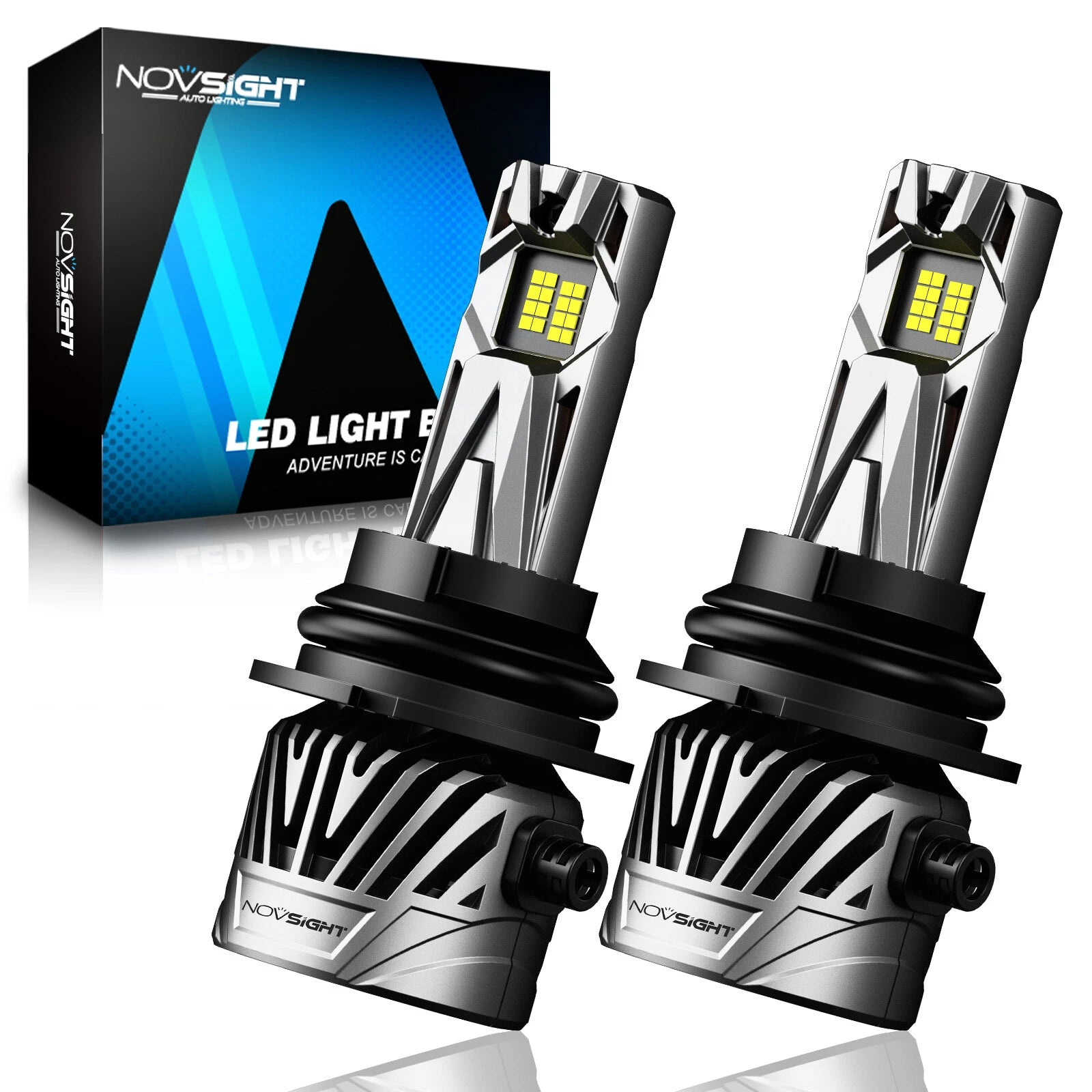 2X 9004 LED Headlight Bulbs Kit for NOVSIGHT (Hi/Lo Beam)