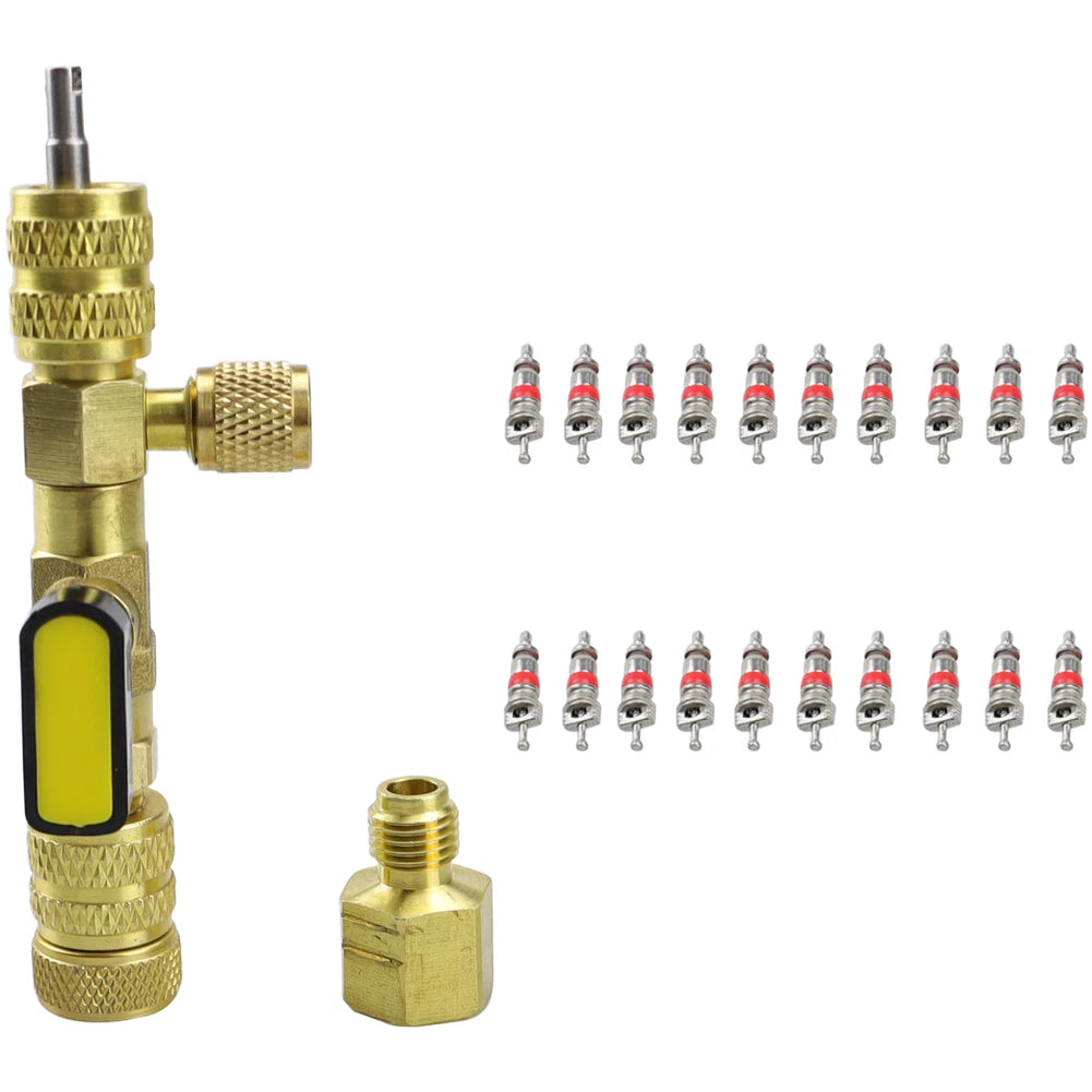 Valve Core Remover Copper Construction Easy Three-step Operation For R22