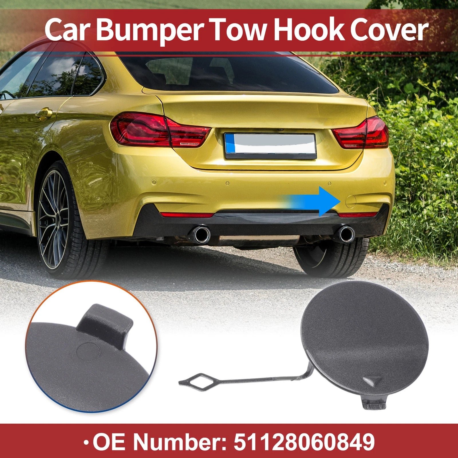 Rear Tow Hook Cover Replacement for BMW 428i (2014–2016)