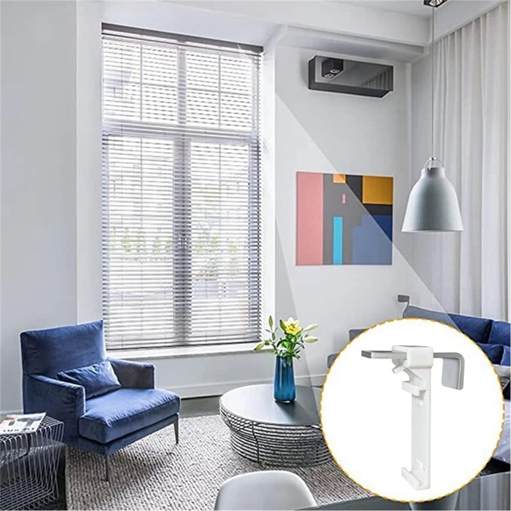 Set of 6 White Plastic Clamp Holders for Roller Blinds Easy Mount